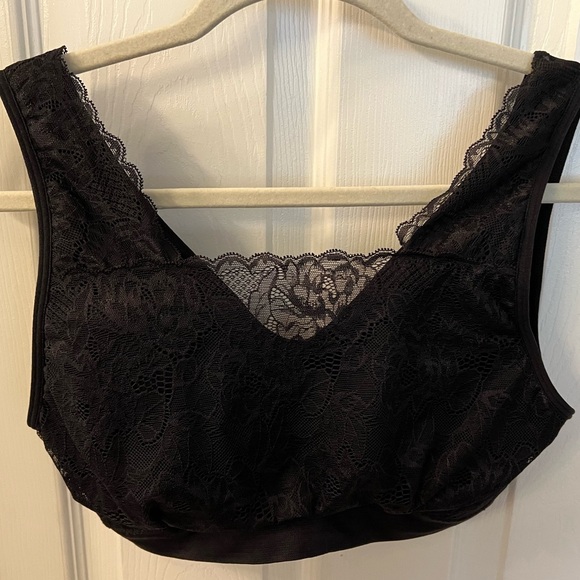 Breezies Black Lace Seamless Intimates Collection Bra Sz L - Picture 10 of 13